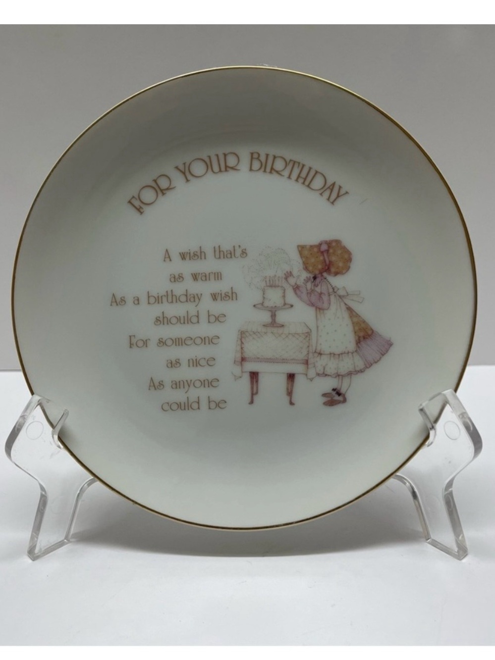 Holly Hobbie Lasting Memories For Your Birthday Porcelain Decor Plate Vintage
